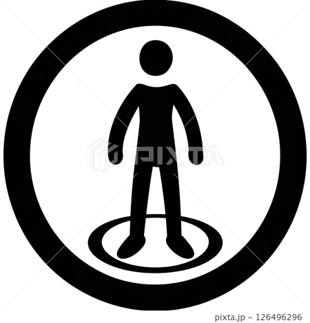 Abstract Person Icon: A symbolic representation of individuality within a defined space. 126496296