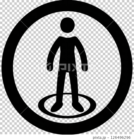 Abstract Person Icon: A symbolic representation of individuality within a defined space. 126496296