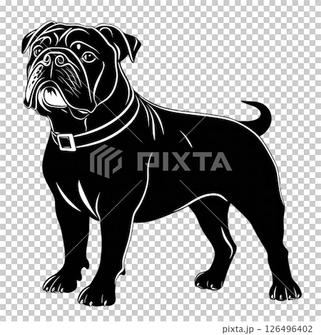 Majestic Bulldog Silhouette: A Powerful Canine Image Majestic Bulldog Silhouette: A Powerful Canine Image 126496402