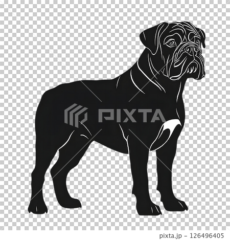 Majestic Bullmastiff Silhouette: A Striking Canine Portrait 126496405