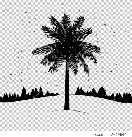 Palm Tree in a Winter Wonderland: A Surreal Christmas Scene 126496442