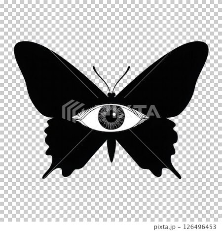 The All-Seeing Butterfly: A Monochrome Masterpiece 126496453