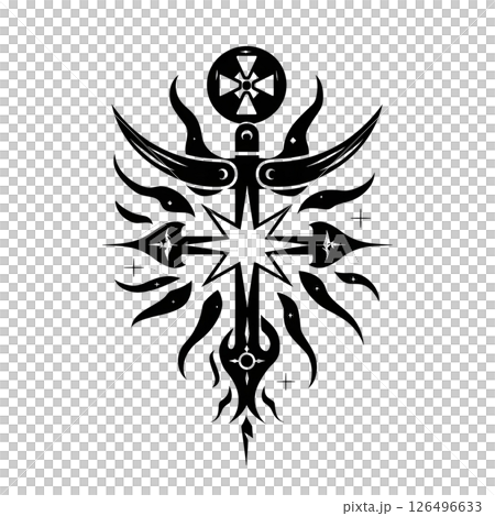 Mystical Celestial Cross: A Symbol of Divine Light and Cosmic Energy 126496633