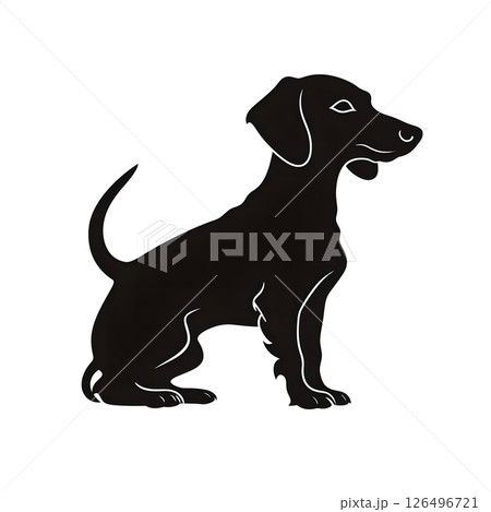Elegant Silhouette of a Dachshund Dog Elegant Silhouette of a Dachshund Dog 126496721