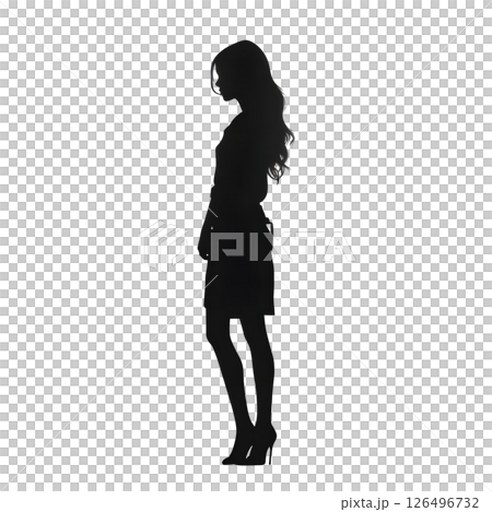Elegant Silhouette: A Woman's Profile in Black and White 126496732