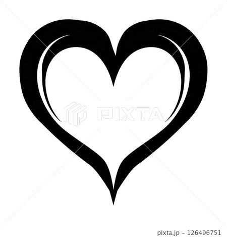 Elegant Black Heart Graphic Design, A Simple Heart Shape Elegant Black Heart Graphic Design, A Simple Heart Shape 126496751