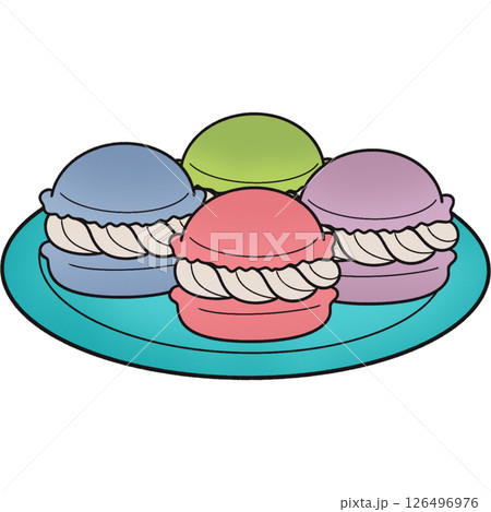 The illustration of a macarons The illustration of a macarons 126496976