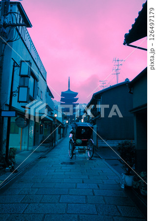 Night street of Osaka city, Japan 126497179