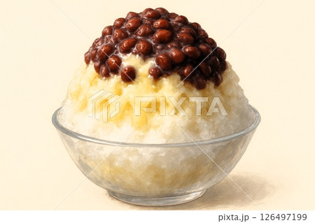 夏に食べたいガラス器のかき氷 ミルク金時 夏に食べたいガラス器のかき氷 ミルク金時 126497199