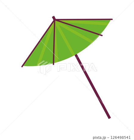 Green cocktail umbrella open. Vector Green cocktail umbrella open. Vector 126498541