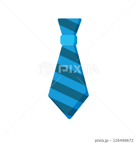 Striped blue necktie. Vector 126498672