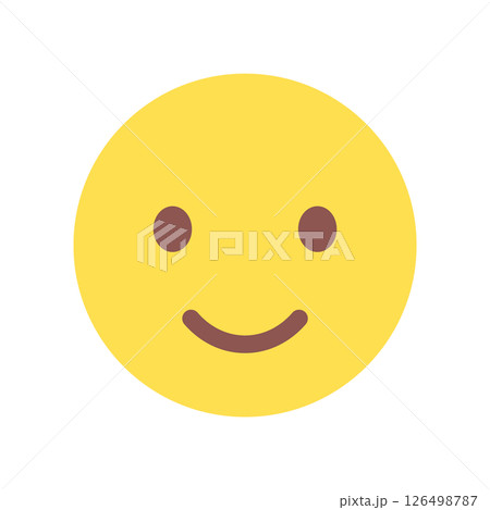 笑っている顔の絵文字 - シンプルでかわいい笑顔やLIKE･いいね等の感情表現のイメージ素材 126498787