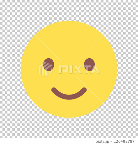 笑っている顔の絵文字 - シンプルでかわいい笑顔やLIKE･いいね等の感情表現のイメージ素材 126498787