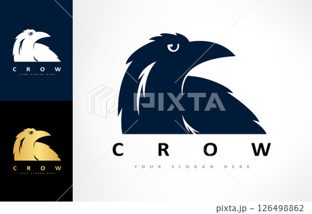 crow logo vector. Raven bird. Animal design crow logo vector. Raven bird. Animal design 126498862