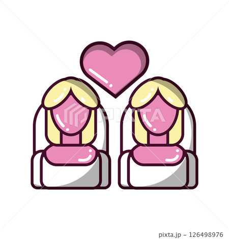 Female couple in love. Vector Female couple in love. Vector 126498976