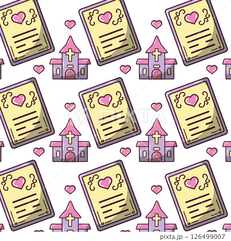 Church and certificate. Vector 126499007