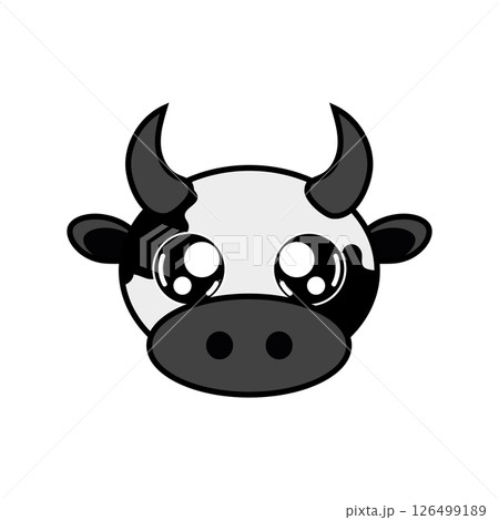 Bull cartoon head icon. Vector Bull cartoon head icon. Vector 126499189