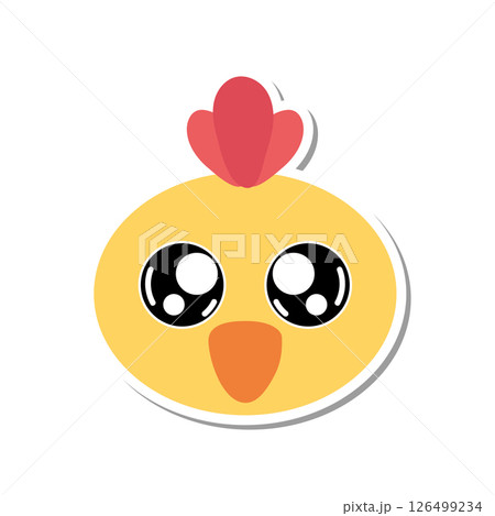 Chick cartoon head. Vector 126499234