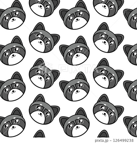 Raccoon face pattern art. Vector 126499238