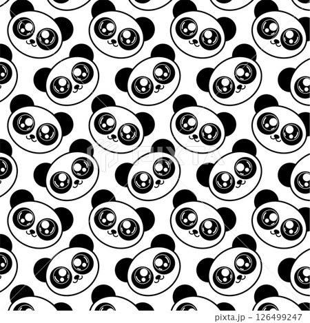 Panda bear face pattern. Vector Panda bear face pattern. Vector 126499247
