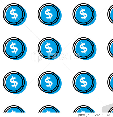 Blue coin icon repeat. Vector 126499258