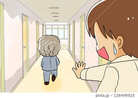 会社の通路で上司を呼び止める男性 126499928