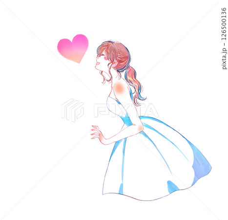 ウェディングドレスを着た新婦 126500136
