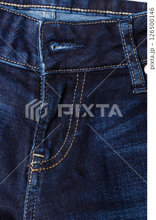 closeup detail of blue denim closeup detail of blue denim 126500146