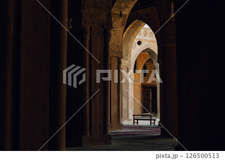 Mosque of Ibn Tulun in the Cairo, Egypt	 126500513