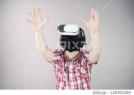 Gamer man wearing VR 126501069