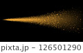 Radiant Golden Sparkle Beam Set Against a Deep Black Background Creating an Eye Catching Visual Impact 126501290