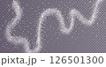 Scattered White Particles of Sugar, Salt, or Flour on a Transparent Background Surface with a Clean Look 126501300