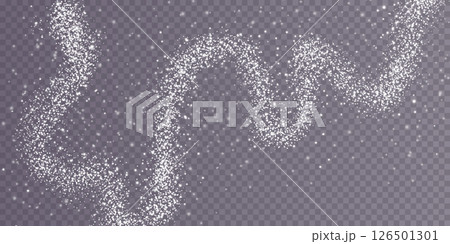 Scattered White Particles of Sugar, Salt, or Flour on a Transparent Background Surface with a Clean Look 126501301