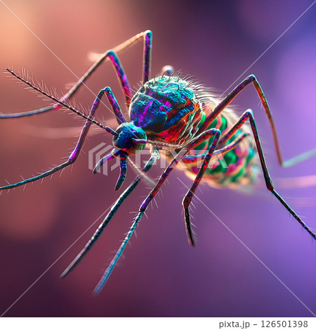Mosquito on human skin. Zika virus concept. Mosquito on human skin. Zika virus concept. 126501398