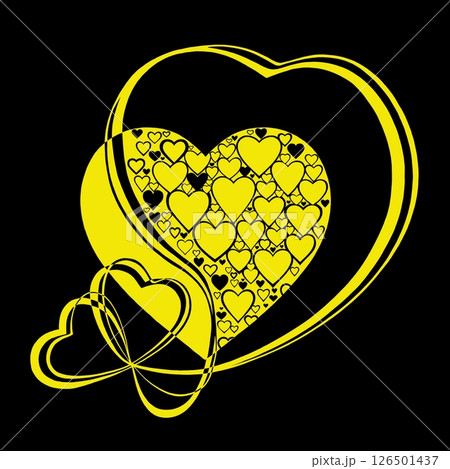 Abstract heart pattern made of small hearts. Greeting card for wedding, valentine day and birthday. 126501437