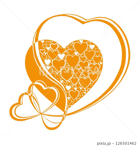 Abstract heart pattern made of small hearts. Greeting card for wedding, valentine day and birthday. 126501462