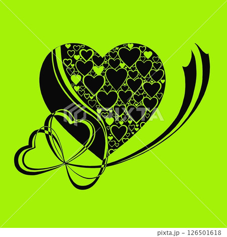 Abstract heart pattern made of small hearts. Greeting card for wedding, valentine day and birthday. Abstract heart pattern made of small hearts. Greeting card for wedding, valentine day and birthday. 126501618