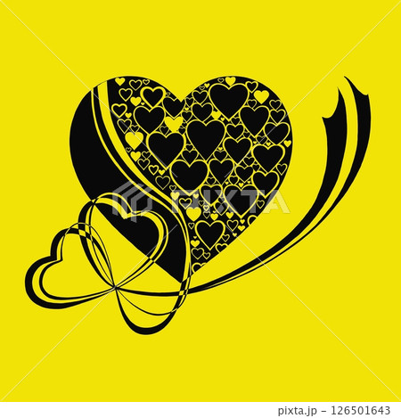 Abstract heart pattern made of small hearts. Greeting card for wedding, valentine day and birthday. Abstract heart pattern made of small hearts. Greeting card for wedding, valentine day and birthday. 126501643