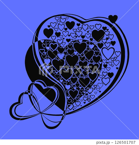 Abstract heart pattern made of small hearts. Greeting card for wedding, valentine day and birthday. Abstract heart pattern made of small hearts. Greeting card for wedding, valentine day and birthday. 126501707