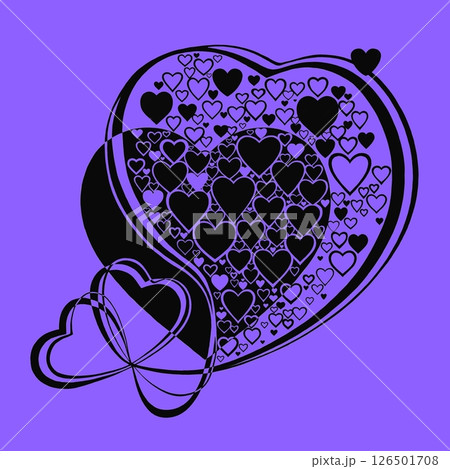 Abstract heart pattern made of small hearts. Greeting card for wedding, valentine day and birthday. Abstract heart pattern made of small hearts. Greeting card for wedding, valentine day and birthday. 126501708