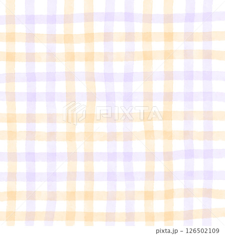 Orange Purple Plaid Gingham Check Hand Drawn Background Pattern Overlay Orange Purple Plaid Gingham Check Hand Drawn Background Pattern Overlay 126502109