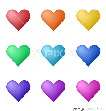 Hand drawn heart shape set Hand drawn heart shape set 126502198