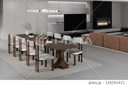 Modern Luxury: Open Concept Interior Modern Luxury: Open Concept Interior 126502411
