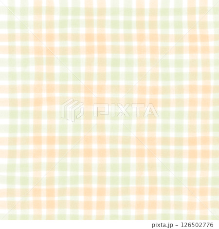 Orange Sage Green Plaid Gingham Check Hand Drawn Background Pattern Overlay Orange Sage Green Plaid Gingham Check Hand Drawn Background Pattern Overlay 126502776