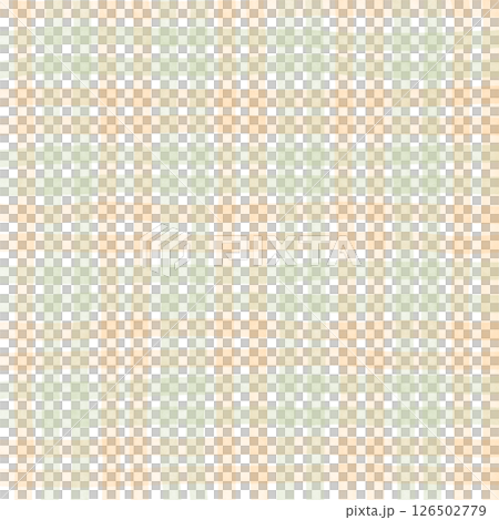 Orange Sage Green Plaid Gingham Check Hand Drawn Background Pattern Overlay 126502779