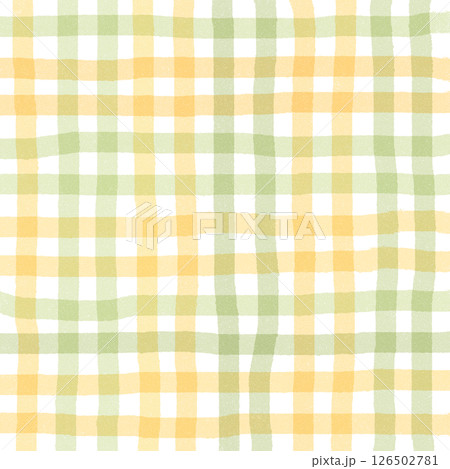 Orange Sage Green Plaid Gingham Check Hand Drawn Background Pattern Overlay Orange Sage Green Plaid Gingham Check Hand Drawn Background Pattern Overlay 126502781