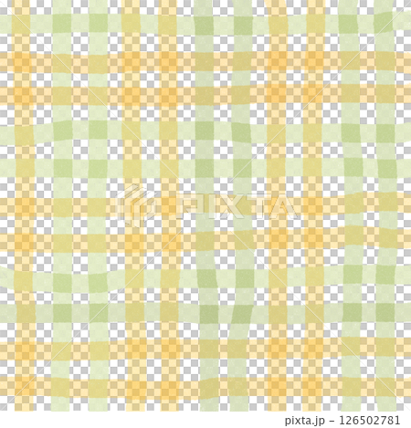 Orange Sage Green Plaid Gingham Check Hand Drawn Background Pattern Overlay 126502781