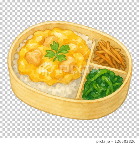 Watercolor illustration of Oyakodon style bento 126502826