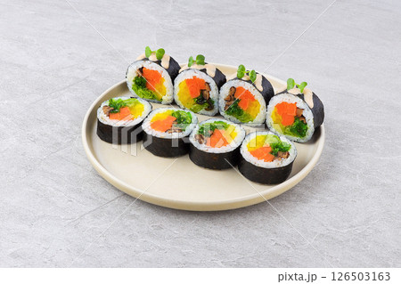 Rainbow Veggie Sushi Roll Rainbow Veggie Sushi Roll 126503163