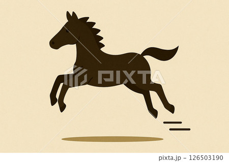 跳ねる馬のイラスト 126503190